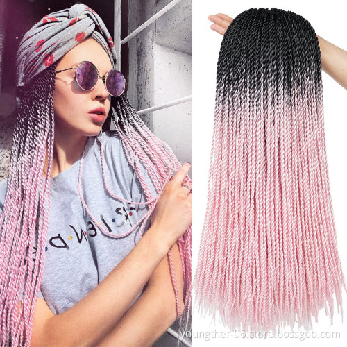 Crotchet Synthetic Braiding Hair Senegalese Crochet Twist Braid Hair Ombre Box Braid Extension